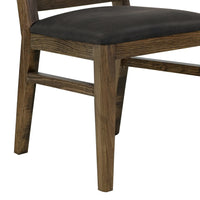 Tinaa Side Dining Chair, Black Polyester, Brown Pine Wood, Ladderback -BM333428