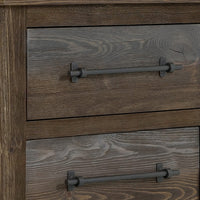 Tinaa Nightstand, 2 Drawers, Metal Handles, Brown Pine Wood, 28 Inch -BM333431