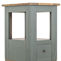 Timmy Chairside Table, 1 Drawer, Sage Green Pine Wood, 18 Inch -BM333438