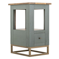 Timmy Chairside Table, 1 Drawer, Sage Green Pine Wood, 18 Inch -BM333438