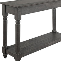 Ify Console Sofa Table w Shelf, Charcoal Black Melina Wood, 49 Inch -BM333448