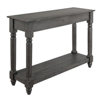 Ify Console Sofa Table w Shelf, Charcoal Black Melina Wood, 49 Inch -BM333448
