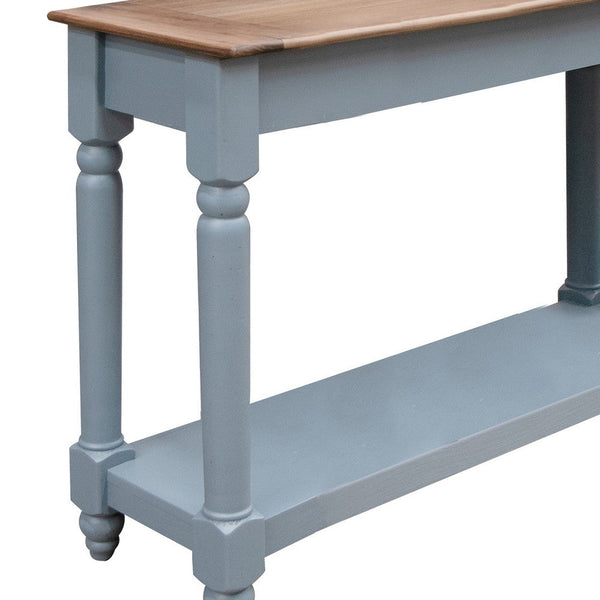 Ify Sofa Console Table, Shelf, Slate Blue, Brown Melina Wood, 49 Inch -BM333449