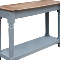 Ify Sofa Console Table, Shelf, Slate Blue, Brown Melina Wood, 49 Inch -BM333449