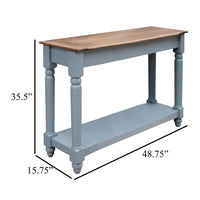 Ify Sofa Console Table, Shelf, Slate Blue, Brown Melina Wood, 49 Inch -BM333449