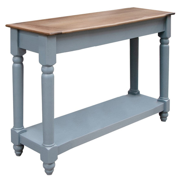 Ify Sofa Console Table, Shelf, Slate Blue, Brown Melina Wood, 49 Inch -BM333449