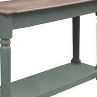 Ify Sofa Console Table, Shelf, Apple Green, Brown Melina Wood, 49 Inch -BM333450