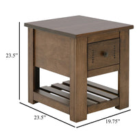 Linaa Chairside Table, 1 Drawer, 1 Shelf, Barrel Brown Wood, 24 Inch -BM333453