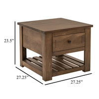 Linaa Side End Table, 1 Drawer, 1 Shelf, Barrel Brown Wood, 27 Inch -BM333455