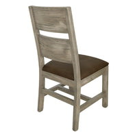 Rima Dining Side Chair Set of 2, Solid Wood Frame, Brown Fabric Seat -BM333459