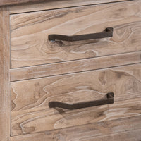 Rima Nightstand with 2 Drawers, English Dovetail, Natural Teak Brown -BM333465