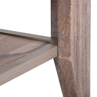 Rima Sofa Console Table, 3 Drawers, Shelf, Natural Teak Brown 54 Inch -BM333466