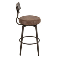 Corey Barstool Chair, Black, Pine Wood, Brown Faux Leather 30 Inch -BM333473