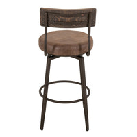 Corey Barstool Chair, Black, Pine Wood, Brown Faux Leather 30 Inch -BM333473