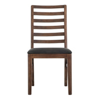 Ally Dining Chair Set of 2, Ladderback, Melina Wood, Brown Polyester -BM333477