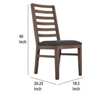 Ally Dining Chair Set of 2, Ladderback, Melina Wood, Brown Polyester -BM333477
