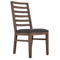 Ally Dining Chair Set of 2, Ladderback, Melina Wood, Brown Polyester -BM333477
