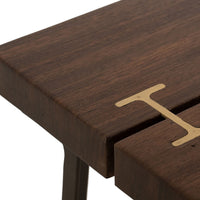 Ally XL Cocktail Coffee Table, Gold Metal Inlays, Brown Parota 55 Inch -BM333481