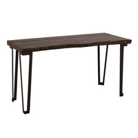 Ally Sofa Console Table, Gold Metal Inlays, Brown Parota Wood, 55 Inch -BM333486