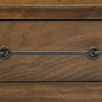 Ally Sofa Console Table, 3 Drawers, Slatted Shelf, Brown Wood, 54 Inch -BM333491