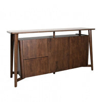 Ziva Sideboard Buffet Console, 2 Drawers and Doors, Brown Wood 67 Inch - BM333502