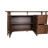 Ziva Sideboard Buffet Console, 2 Drawers and Doors, Brown Wood 67 Inch - BM333502