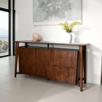 Ziva Sideboard Buffet Console, 2 Drawers and Doors, Brown Wood 67 Inch - BM333502