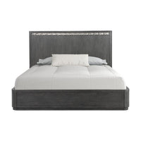Zoko Queen Bed with Panel Style Headboard, Ash Gray Solid Wood Frame - BM333545