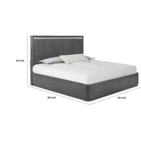 Zoko Queen Bed with Panel Style Headboard, Ash Gray Solid Wood Frame - BM333545