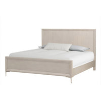 Kaira Queen Size Bed with Metal Accents, Natural Oak Solid Rubberwood - BM333555