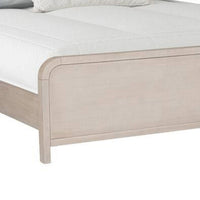 Giva Queen Bed, Rounded Edges, Natural Oak Beige, Solid Rubberwood - BM333604