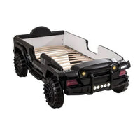 Randy SUV Twin Bed with Lights, Sound Effects, Black Faux Leather - BM333624