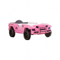 Randy SUV Twin Bed with Lights and Sound Effects, Pink Faux Leather - BM333626