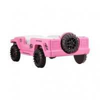 Randy SUV Twin Bed with Lights and Sound Effects, Pink Faux Leather - BM333626
