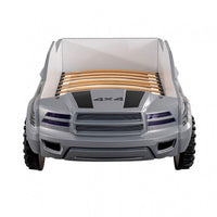 Tonie Truck Twin Bed, Interactive Lights and Sound Effects, Gray ABS - BM333627
