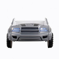 Tonie Truck Twin Bed, Interactive Lights and Sound Effects, Gray ABS - BM333627