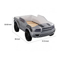 Tonie Truck Twin Bed, Interactive Lights and Sound Effects, Gray ABS - BM333627
