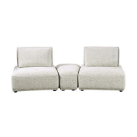 Stavan Modular Curved 2 Seat Sofa, Ottoman Gray Boucle Adjustable Back - BM333649