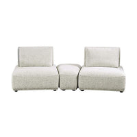 Stavan Modular Curved 2 Seat Sofa, Ottoman Gray Boucle Adjustable Back - BM333649