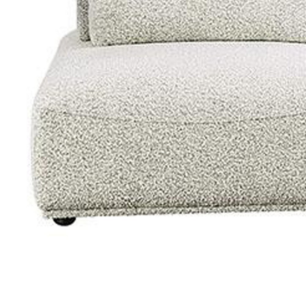 Stavan Modular Curved 2 Seat Sofa, Ottoman Gray Boucle Adjustable Back - BM333649