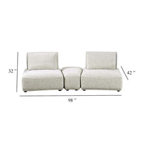 Stavan Modular Curved 2 Seat Sofa, Ottoman Gray Boucle Adjustable Back - BM333649