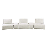 Stavan Modular Curved 3 Seater Sofa, Gray Boucle Adjustable Seat Depth - BM333652