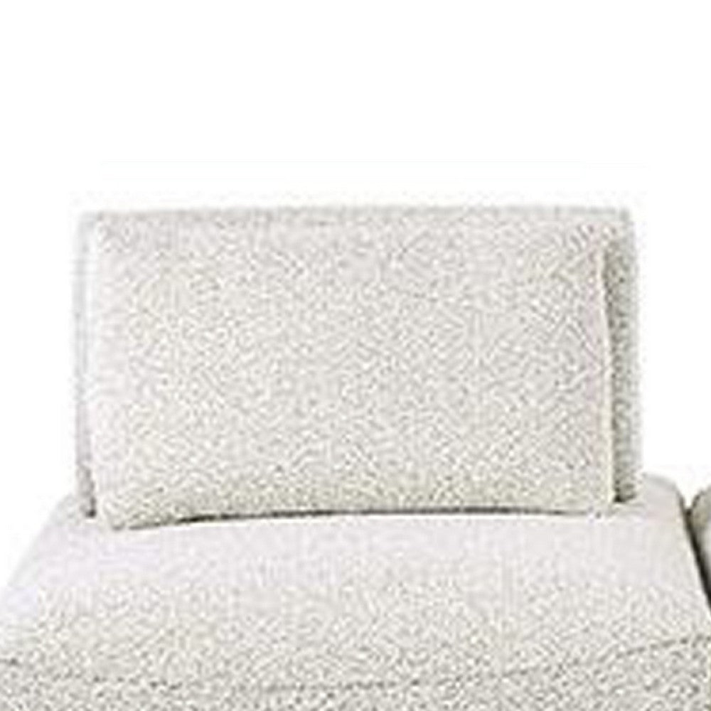 Stavan Modular Curved 3 Seater Sofa, Gray Boucle Adjustable Seat Depth - BM333652