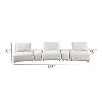 Stavan Modular Curved 3 Seater Sofa, Gray Boucle Adjustable Seat Depth - BM333652