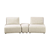 Stavan Modular Curved 2 Seat Sofa, Beige Boucle Adjustable Seat Depth - BM333654
