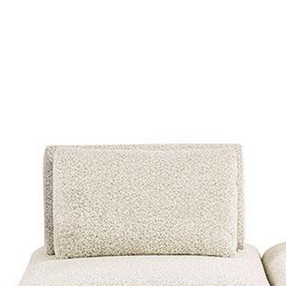 Stavan Modular Curved 2 Seat Sofa, Beige Boucle Adjustable Seat Depth - BM333654
