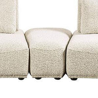Stavan Modular Curved 2 Seat Sofa, Beige Boucle Adjustable Seat Depth - BM333654