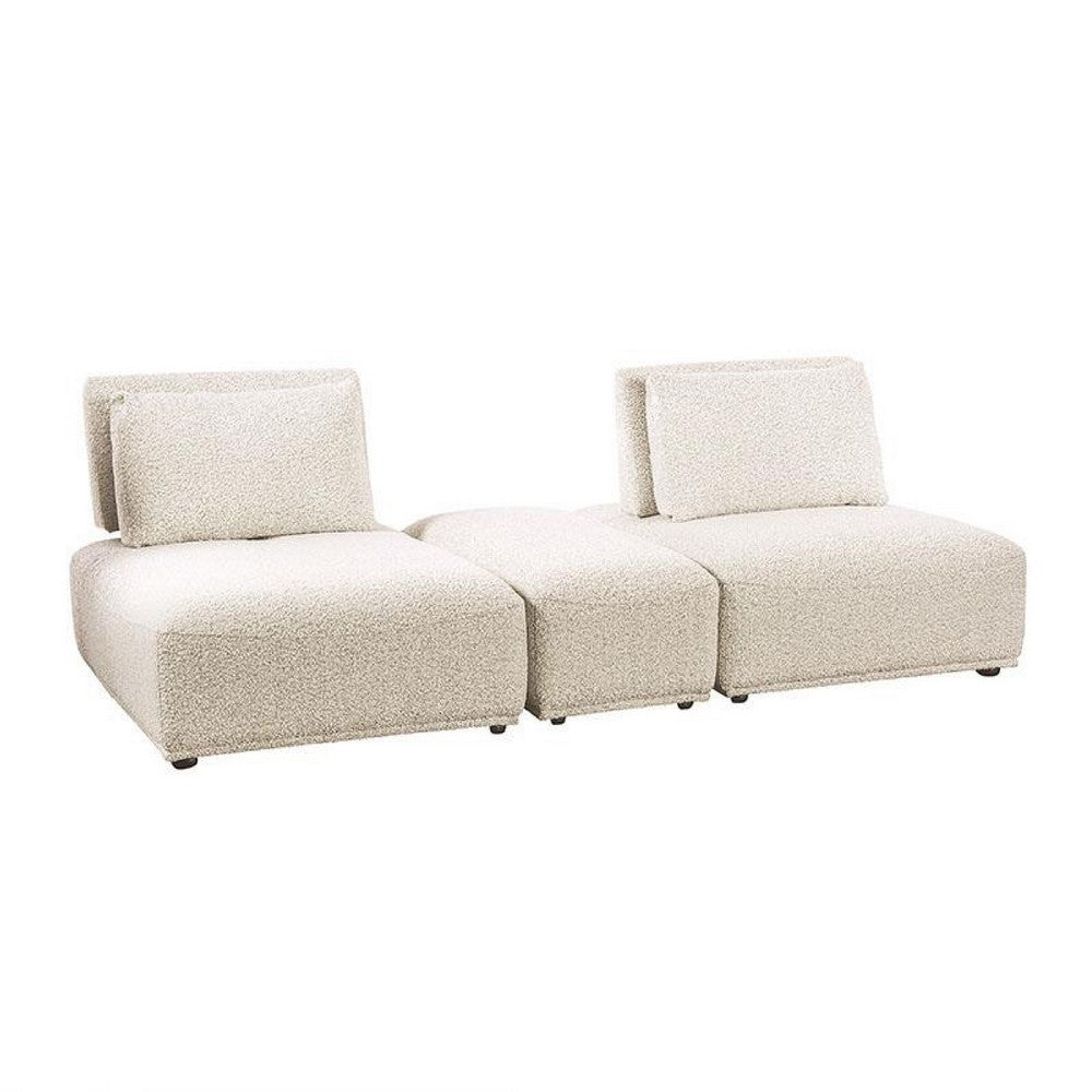 Stavan Modular Curved 2 Seat Sofa, Ottoman Beige Adjustable Seat Depth - BM333655