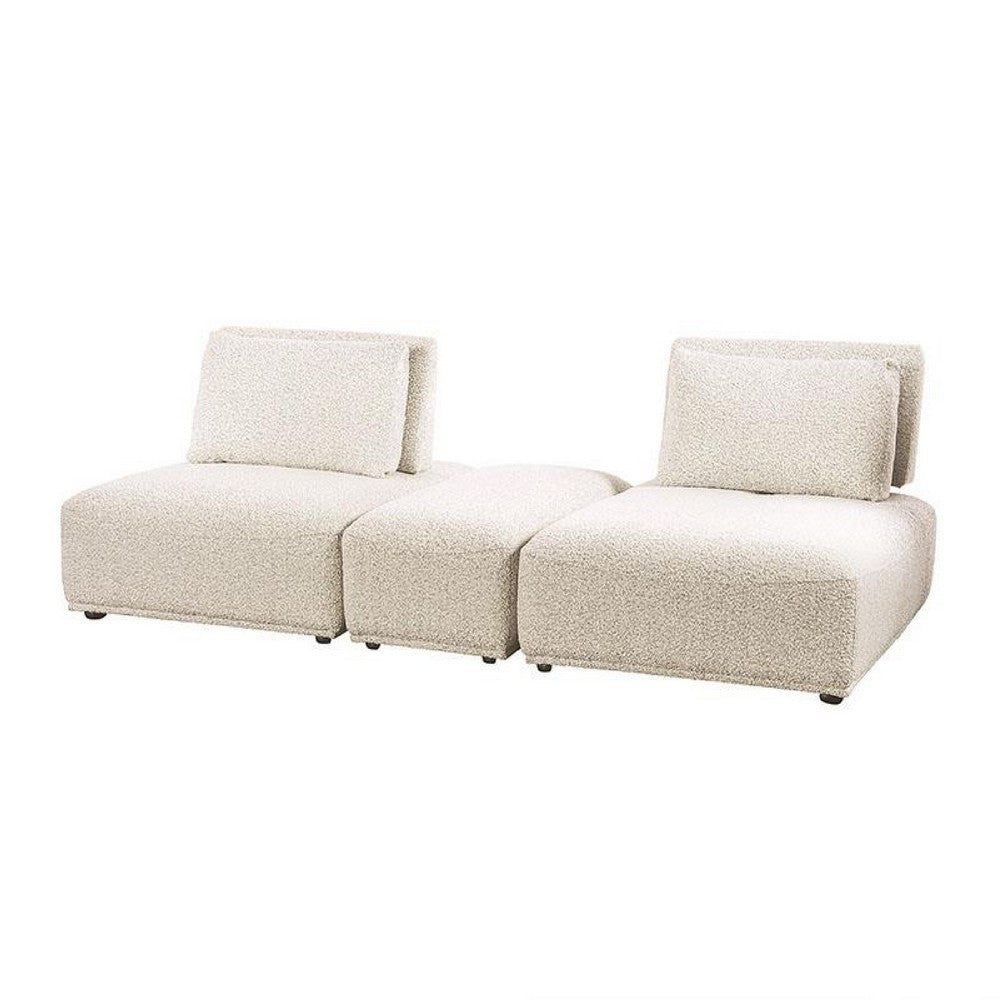 Stavan Modular Curved 2 Seat Sofa, Ottoman Beige Adjustable Seat Depth - BM333655
