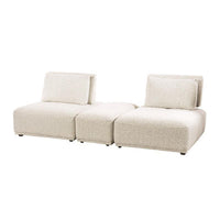 Stavan Modular Curved 2 Seat Sofa, Ottoman Beige Adjustable Seat Depth - BM333655
